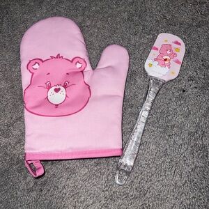 Pink Care Bear Oven Mitt and Spatula Set
